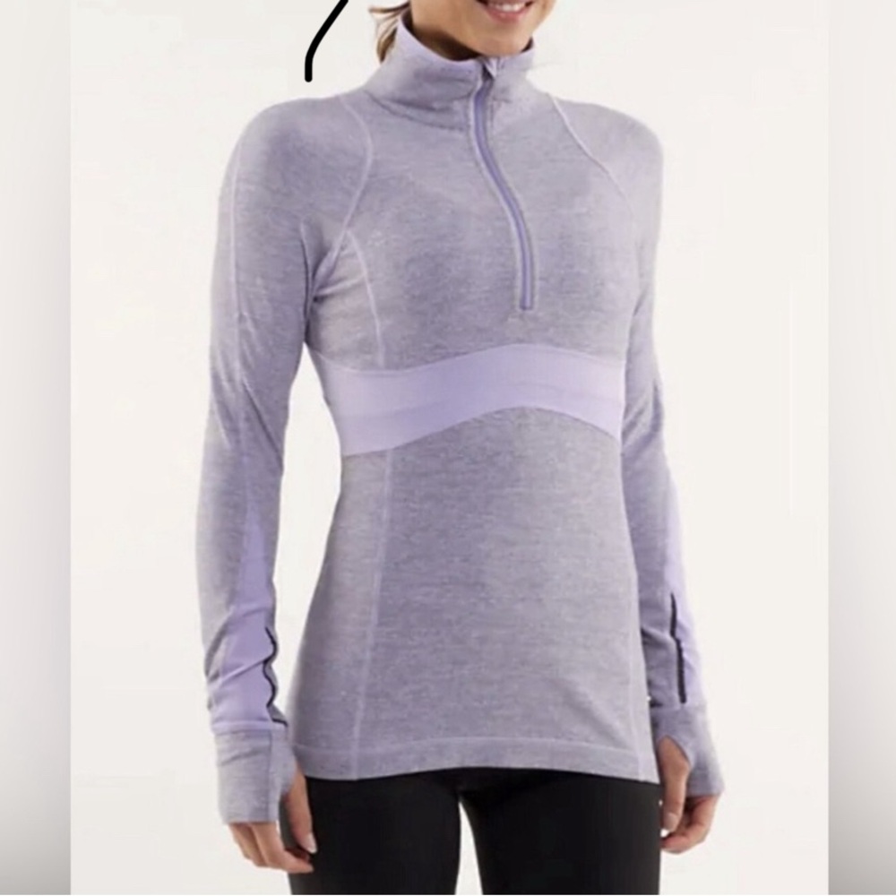 EUC Lululemon 3/4 zip pullover lilac size 8